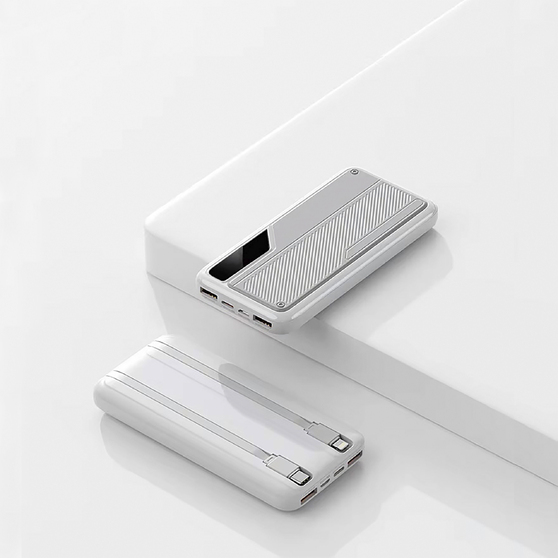 Зарядное устройство "Connect" 10000 mAh со встроенными Type-C/Lightning кабелями-2