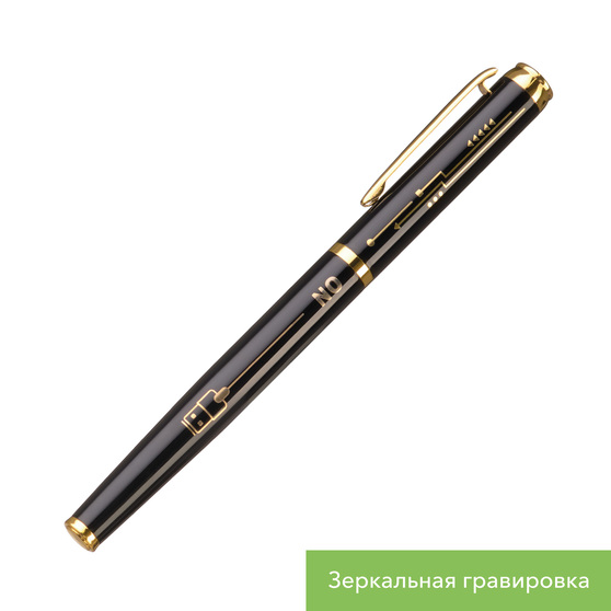 Ручка-роллер Соната (Sonata), черная/позолота-4