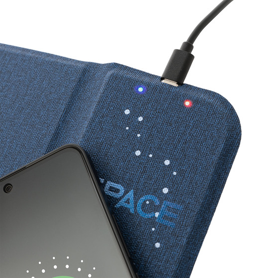 Коврик для мыши с беспроводным зарядным устройством 15W Онор (Honor), синий-15