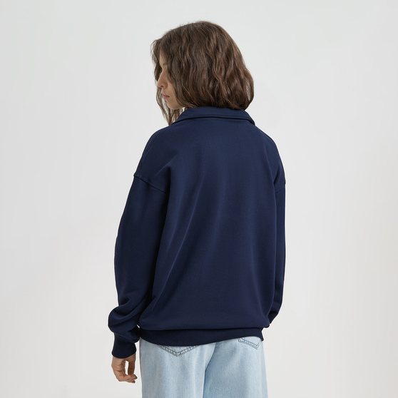 Толстовка на молнии унисекс Флоу (Flow), темно-синяя, размер 3XL/4XL-6