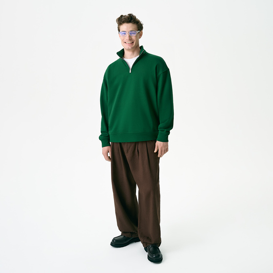 Толстовка на молнии унисекс Флоу (Flow), зеленая, размер 3XL/4XL-2