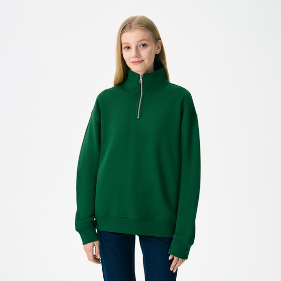 Толстовка на молнии унисекс Флоу (Flow), зеленая, размер 5XL/6XL-6