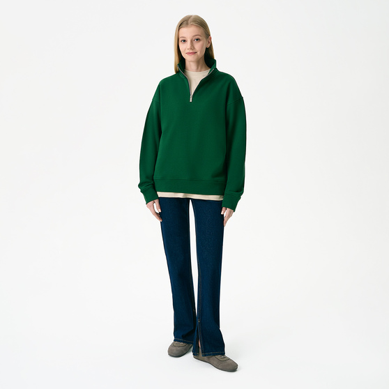 Толстовка на молнии унисекс Флоу (Flow), зеленая, размер 5XL/6XL-7
