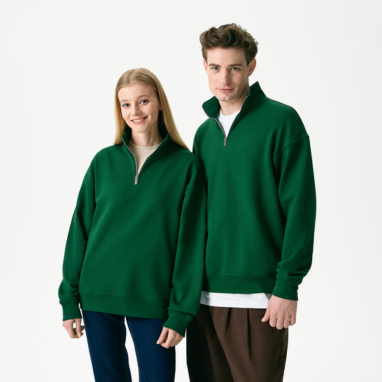 Толстовка на молнии унисекс Флоу (Flow), зеленая, размер 5XL/6XL-10