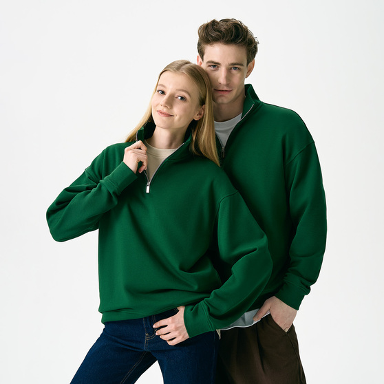 Толстовка на молнии унисекс Флоу (Flow), зеленая, размер 5XL/6XL-12