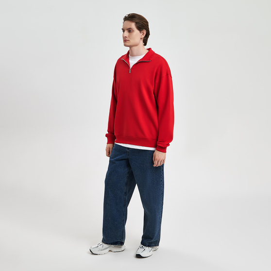 Толстовка на молнии унисекс Флоу (Flow), красная, размер XL/2XL-1