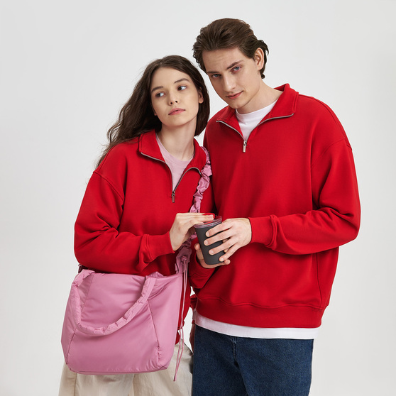 Толстовка на молнии унисекс Флоу (Flow), красная, размер XL/2XL-13