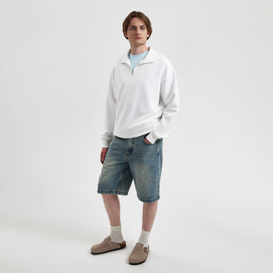 Толстовка на молнии унисекс Флоу (Flow), белая, размер 3XL/4XL-1