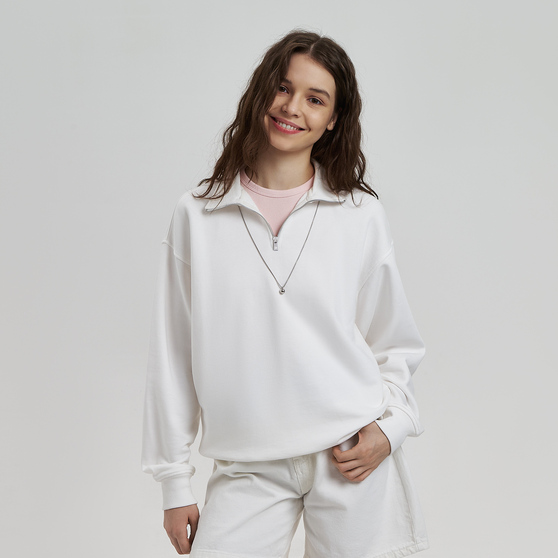 Толстовка на молнии унисекс Флоу (Flow), белая, размер 3XL/4XL-2