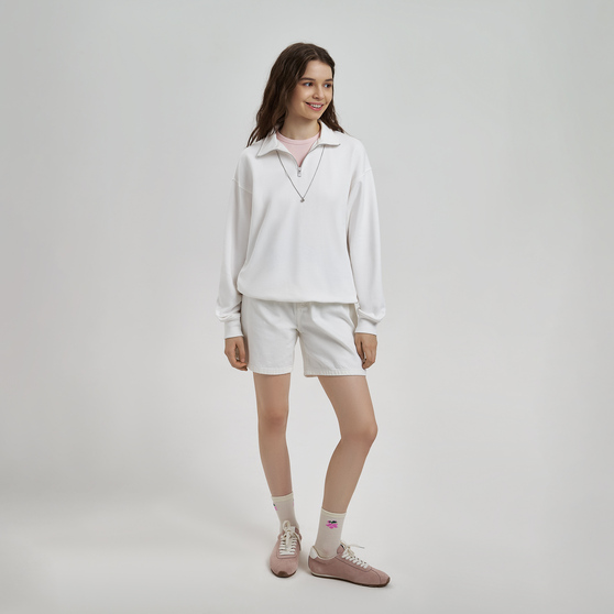 Толстовка на молнии унисекс Флоу (Flow), белая, размер 3XL/4XL-3