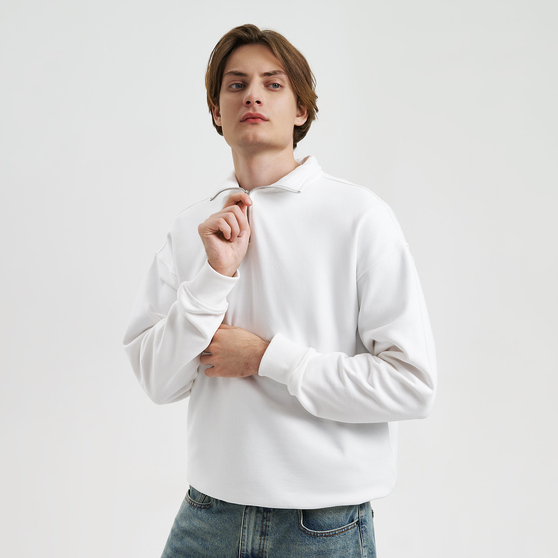 Толстовка на молнии унисекс Флоу (Flow), белая, размер 3XL/4XL-10