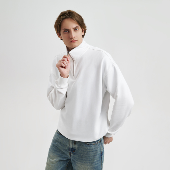 Толстовка на молнии унисекс Флоу (Flow), белая, размер 3XL/4XL-11