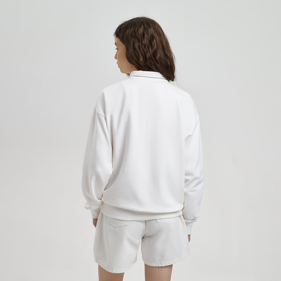 Толстовка на молнии унисекс Флоу (Flow), белая, размер 5XL/6XL-6