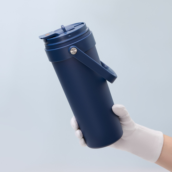 Термокружка вакуумная Соло (Solo), синяя-7