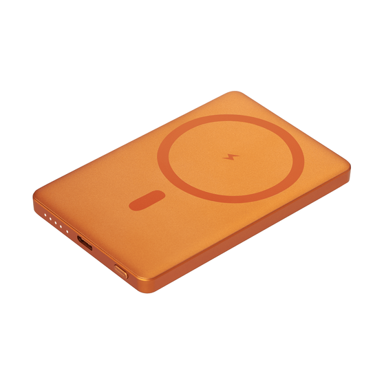 Внешний аккумулятор Атлантис (Atlantis) PD 5000mAh с функцией беспроводной зарядки 15W, оранжевый-1