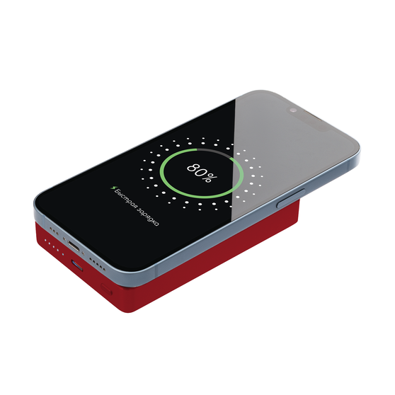 Внешний аккумулятор Атлантис Плюс PD (Atlantis PD Plus) 10000mAh с функцией беспроводной зарядки 15W, красный-7