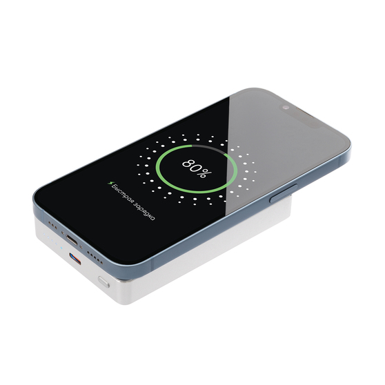 Внешний аккумулятор Атлантис Плюс PD (Atlantis PD Plus) 10000mAh с функцией беспроводной зарядки 15W, серебряный-8