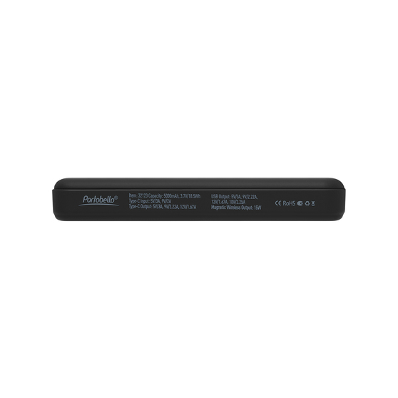 Внешний аккумулятор Ларго PD (Largo PD) 5000mAh с функцией беспроводной зарядки 15W, черный-7
