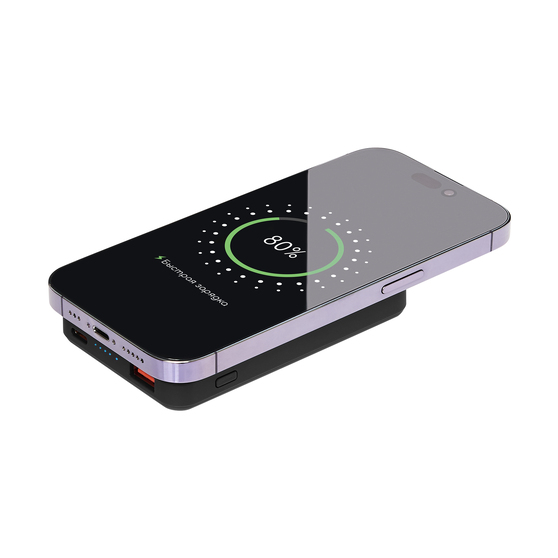 Внешний аккумулятор Ларго PD (Largo PD) 5000mAh с функцией беспроводной зарядки 15W, черный-9