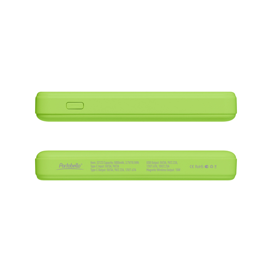 Внешний аккумулятор Ларго PD (Largo PD) 5000mAh с функцией беспроводной зарядки 15W, салатовый-4