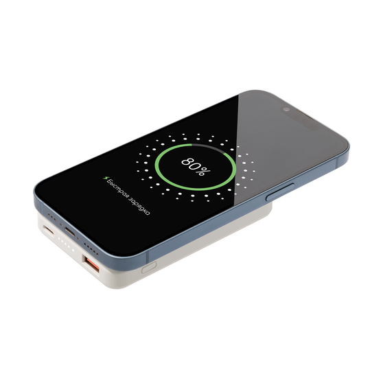 Внешний аккумулятор Ларго PD (Largo PD) 5000mAh с функцией беспроводной зарядки 15W, белый-12