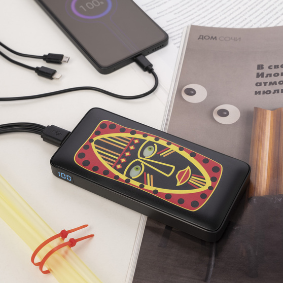 Внешний аккумулятор с цветной подсветкой Анкор Макс Плюс PD (Ancor PD Max Plus) 10000 mAh, черный-8