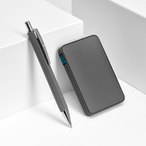 Внешний аккумулятор с подсветкой Анкор (Ancor) 5000 mAh, серый-8