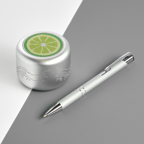 Беспроводная колонка Пэшн (Passion) 80dB 600 mAh (Bluetooth 5.0), серебряная-7