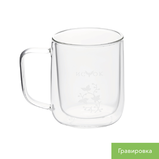 Кружка стеклянная с двойными стенками Виора (Viora)-15
