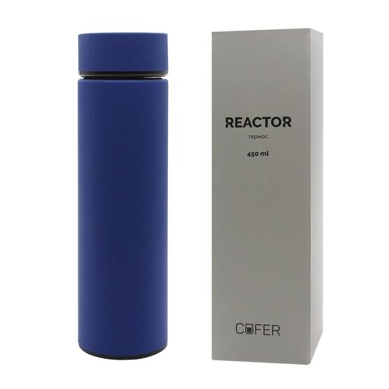 Термос Reactor софт-тач с датчиком температуры (синий)-3
