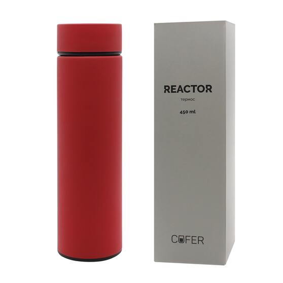 Термос Reactor софт-тач с датчиком температуры (красный)-3