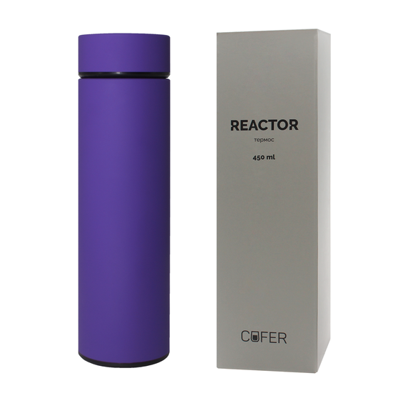 Термос Reactor софт-тач с датчиком температуры (фиолетовый)-3