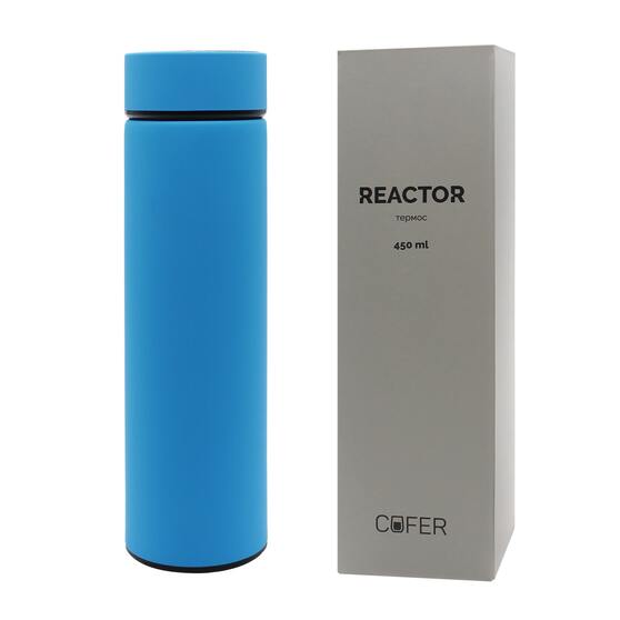 Термос Reactor софт-тач с датчиком температуры (голубой)-3