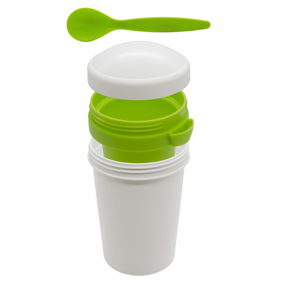 Ланч-бокс Cereal to go Green Line с ложкой (салатовый)-1