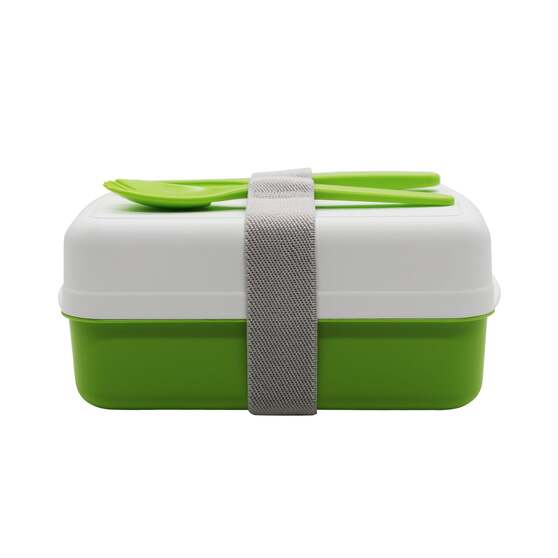 Ланч-бокс Lunch Green Line со столовыми приборами (салатовый)-1
