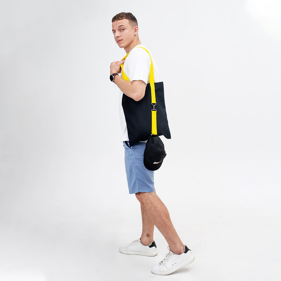 Шоппер Superbag black (чёрный с жёлтым)-8