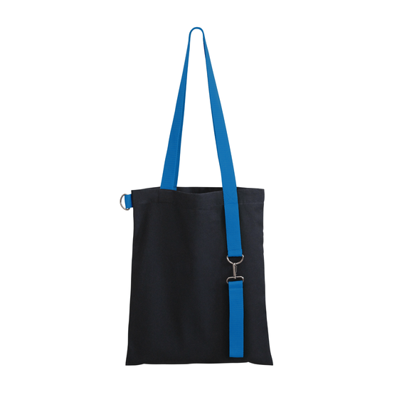 Шоппер Superbag black (чёрный с голубым)-3