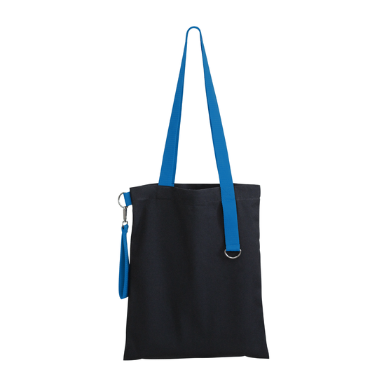 Шоппер Superbag black (чёрный с голубым)-4