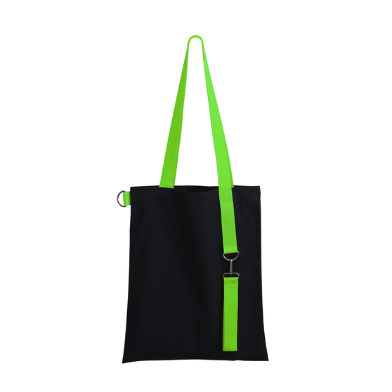 Шоппер Superbag black с ремувкой 4sb (чёрный с салатовым)-1