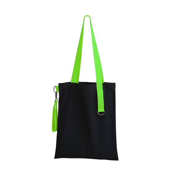 Шоппер Superbag black с ремувкой 4sb (чёрный с салатовым)-2