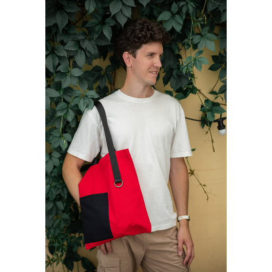 Шоппер Superbag Color (красный с чёрным)-5