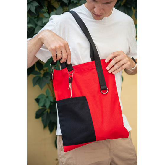 Шоппер Superbag Color (красный с чёрным)-6