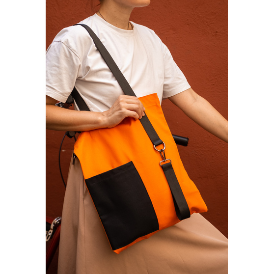 Шоппер Superbag Color (оранжевый с чёрным)-5