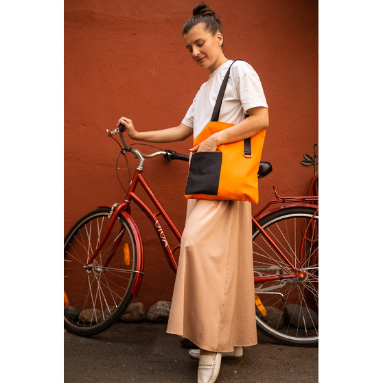 Шоппер Superbag Color (оранжевый с чёрным)-6