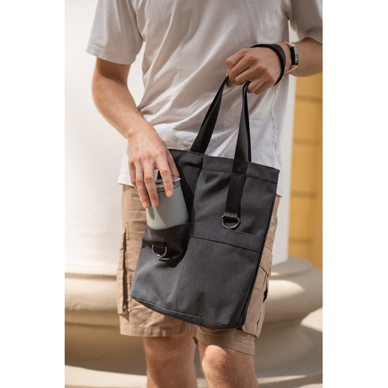 Шоппер Superbag ZIP, с двумя карманами и молнией (черный)-6