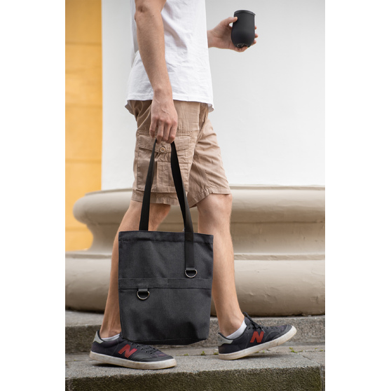 Шоппер Superbag ZIP, с двумя карманами и молнией (черный)-7