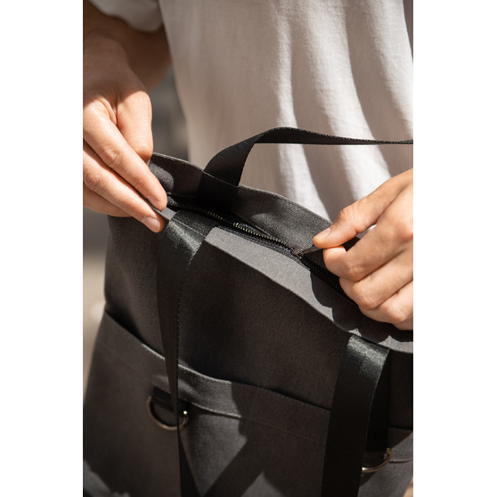 Шоппер Superbag ZIP, с двумя карманами и молнией (серый)-6