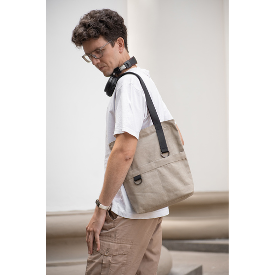 Шоппер Superbag ZIP, с двумя карманами и молнией (песочный)-5
