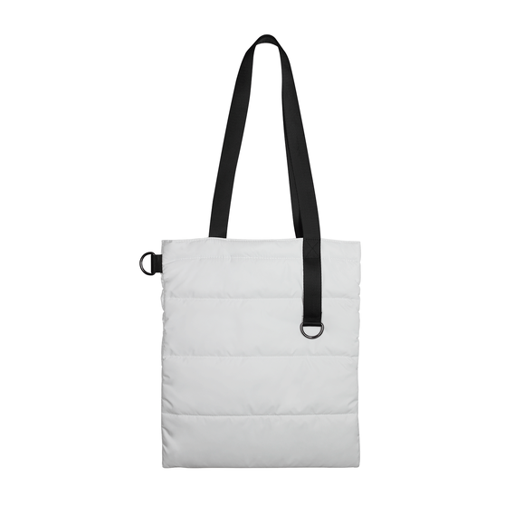 Шоппер Superbag Bubble, стёганый, с магнитной кнопкой (белый с черным)-1