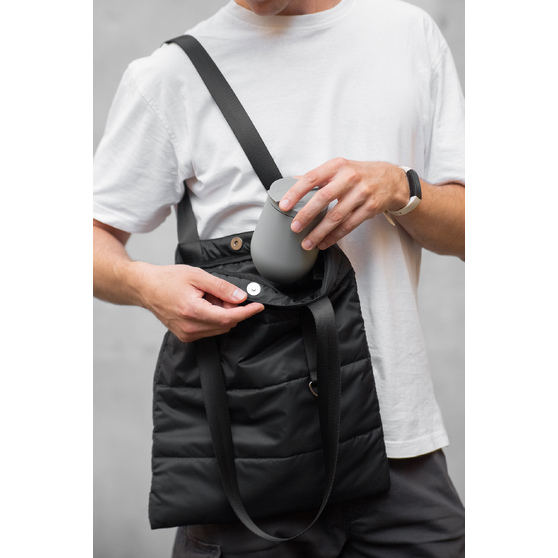 Шоппер Superbag Bubble, стёганый, с магнитной кнопкой (черный)-9